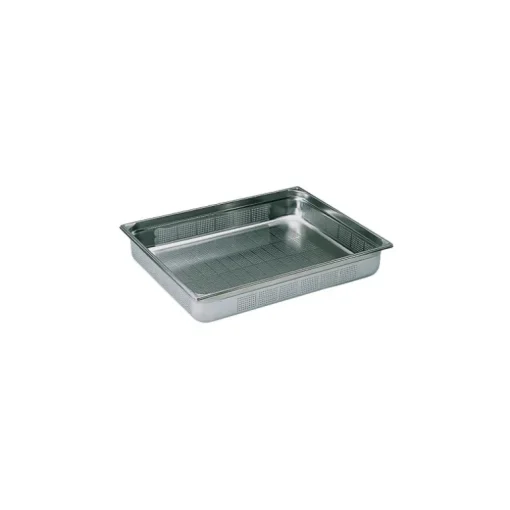 Bac gastronorme perforé inox - sans anse - GN 2/1 profondeur 15 cm