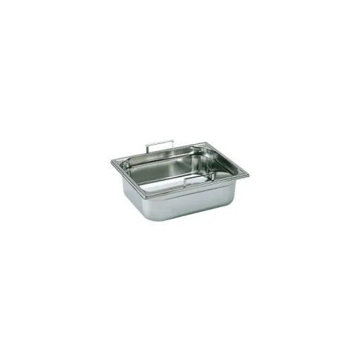 Bac gastronorme plein inox - avec anses escamotables - GN 1/2 profondeur 10 cm
