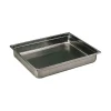 Bac gastronorme plein inox - sans anse - GN 2/1 profondeur 4 cm