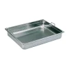 Bac gastronorme plein inox - avec anses escamotables - GN 2/1 profondeur 15 cm