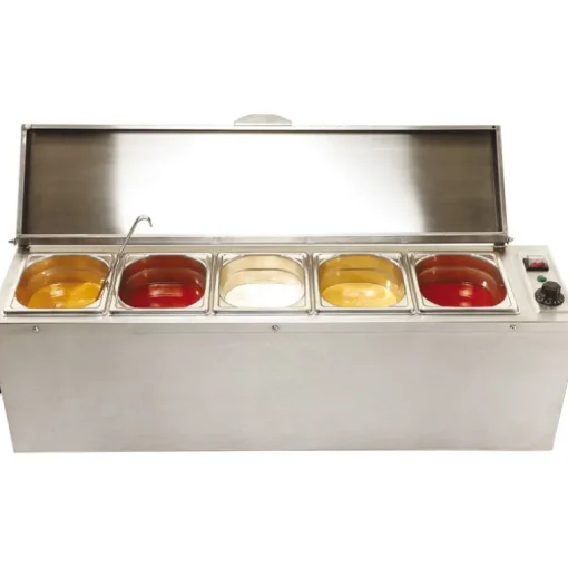 Bain-marie à sauces pour 5 bacs GN 1/6