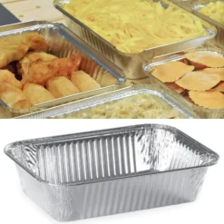 Barquettes jetables en aluminium bords roulés (x100)