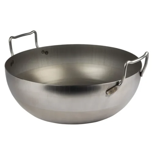 Bassine à friture en tôle d'acier noire sans panier 45 cm