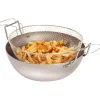 Bassine à friture en tôle d'acier noire avec panier 45 cm