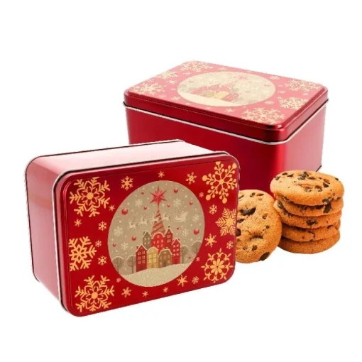Boîte à biscuits de Noël en métal 20,1 x 13,1 x 9 cm