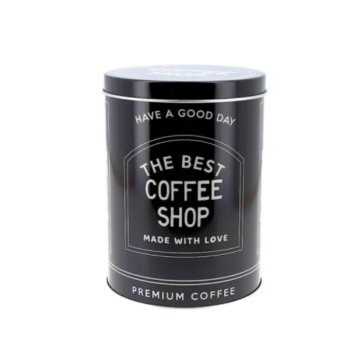 Boîte à café en métal noire