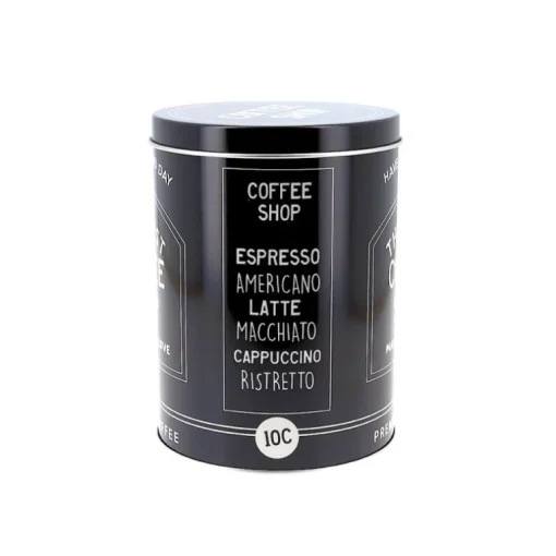 Boîte à café en métal noire