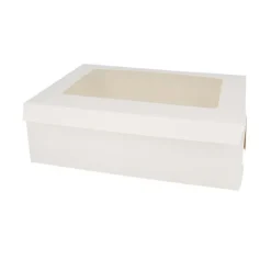 Boîte cupcakes blanche rectangulaire 24 x 16 x 7,5 cm
