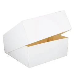 Boîte pâtissière blanche carrée 20 x 20 x 10 cm