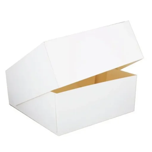 Boîte pâtissière blanche carrée 20 x 20 x 10 cm