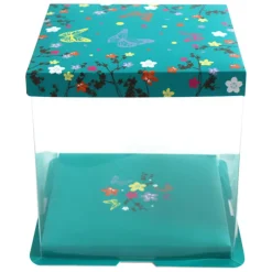Boîte pâtissière vitrine Papillons 26 x 26 x 24 cm