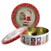 Boîte ronde à biscuits de Noël bonhomme de neige en métal - Ø 22,7 cm