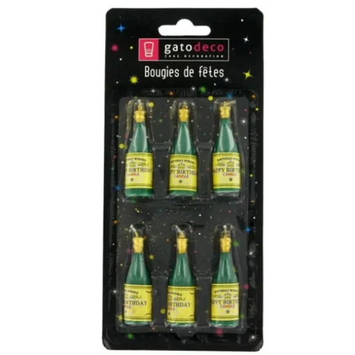 Bougie bouteille de champagne (x 6)