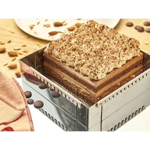 Cadre à entremets extensible inox carré 16 à 30 cm De Buyer