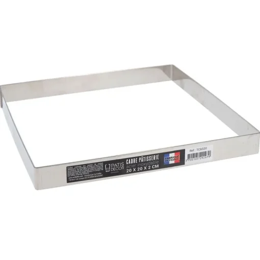 Cadre à pâtisserie inox H 2 cm - 20 x 20 cm