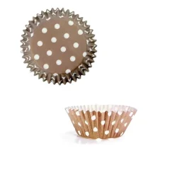 Caissettes cupcake chocolat à pois (x60)