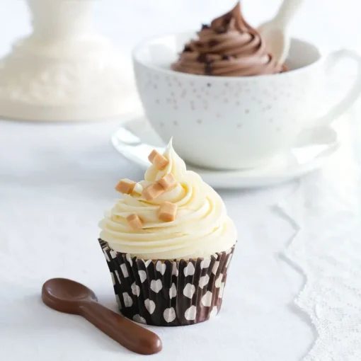Caissettes cupcake chocolat à pois (x60)