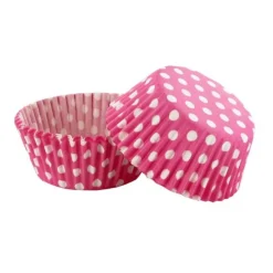 Caissettes cupcakes roses à pois (x50)