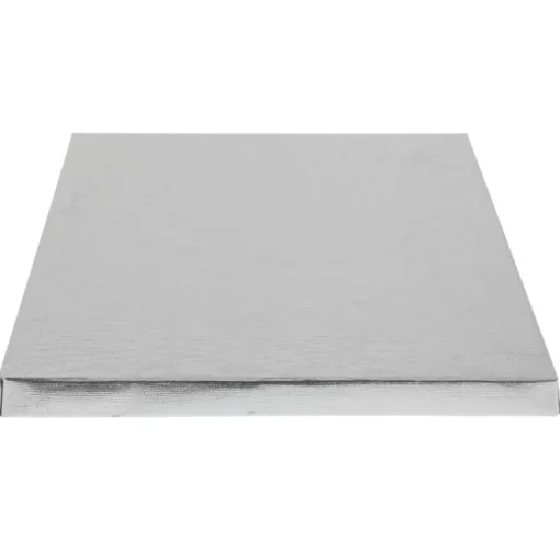 Cake drum carré argent 40 x 40 cm