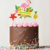 Cake topper assortis "Joyeux anniversaire" thème Tropical