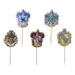 Cake topper blasons maisons Harry Potter (x6)