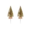 Cake toppers sapins dorés