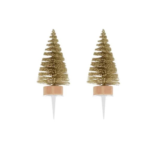 Cake toppers sapins dorés