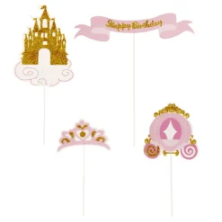 Cakes toppers Anniversaire princesses (x4)