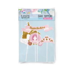 Cakes toppers Anniversaire princesses (x4)