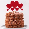 Cakes toppers cœurs brillants (x7)