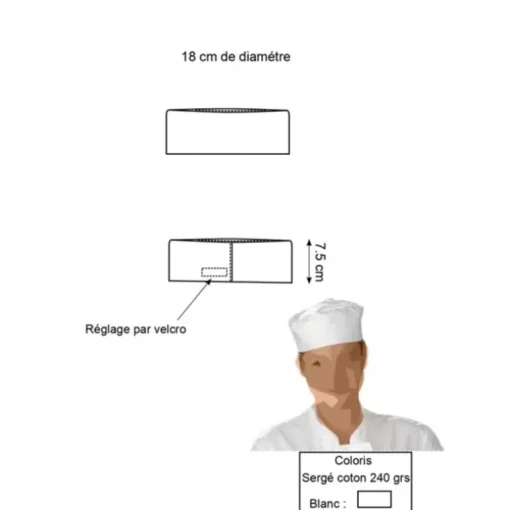 Calot réglable blanc Serge