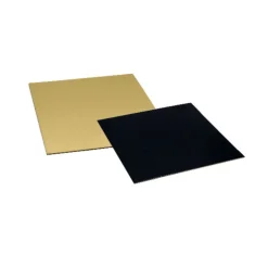 Cartons carrés or/noir 20 x 20 cm PATISDECOR (x5)