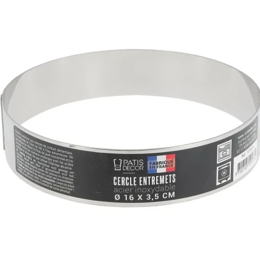 Cercle à entremets inox H 3,5 cm Ø 16 cm