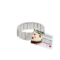 Cercle à tarte cannelé perforé inox H 2,5 cm Ø 8 cm