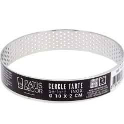 Cercle à tarte perforé inox H 2 cm Ø 10 cm