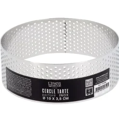 Cercle à tarte perforé inox H 3,5 cm Ø 10 cm