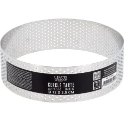 Cercle à tarte perforé inox H 3,5 cm Ø 12 cm