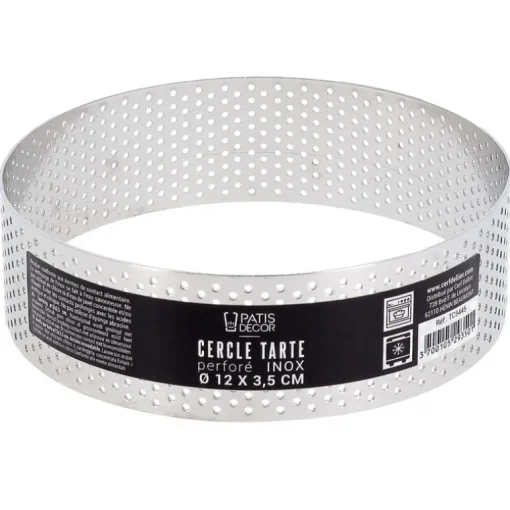 Cercle à tarte perforé inox H 3,5 cm Ø 12 cm