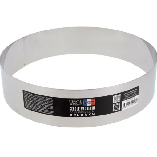 Cercle à vacherin inox H 6 cm Ø 26 cm