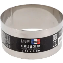 Cercle à vacherin inox H 6 cm Ø 12 cm
