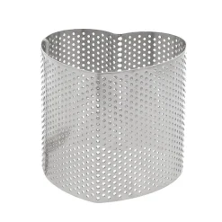 Cercle perforé cœur en acier inoxydable cœur - 8 x 8 cm