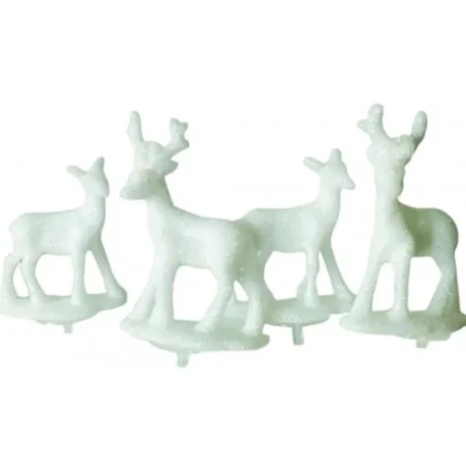 Cerf et biche blancs sur pique (x2)