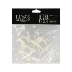Cerf et biche blancs sur pique (x2)
