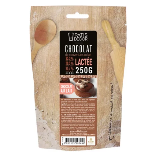 Chocolat de Couverture au Lait Lactée 35 % 250 g