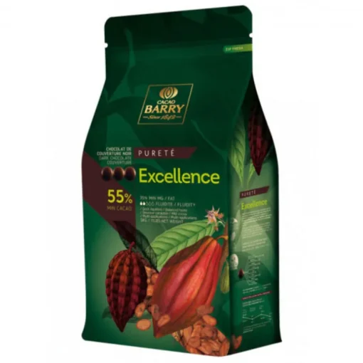 Chocolat de Couverture Noir Excellence pistoles 55 % 5 kg
