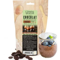 Chocolat de Couverture Noir Evocao 72 % 250 g