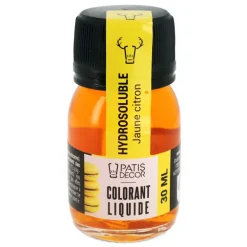 Colorant liquide hydrosoluble jaune citron 30 ml