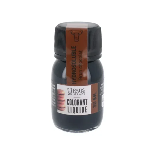 Colorant liquide hydrosoluble brun chocolat 30 ml - DDM 07/24