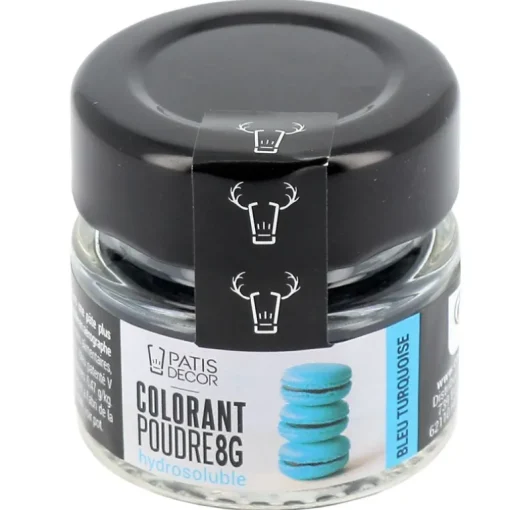 Colorant poudre hydrosoluble bleu turquoise 8 g