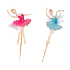 Cupcake Toppers Ballerines assorties (x 12)